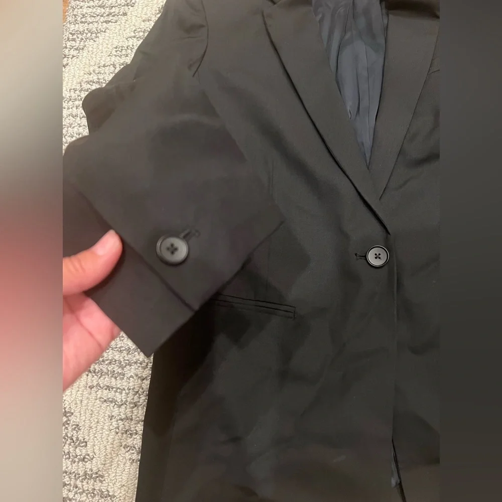 EVERLANE The Italian GoWeave Preppy Black Wool Blazer - Picture 6 of 12